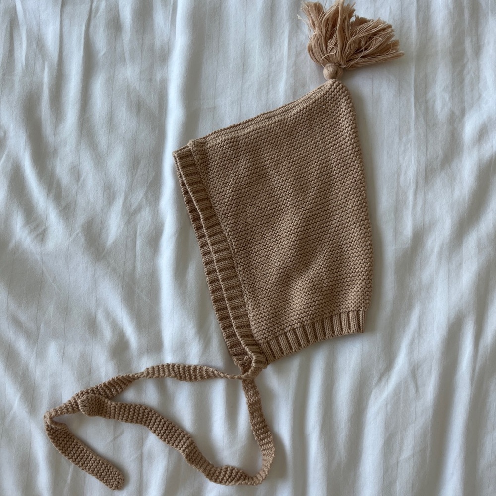 Quincy Mae knit bonnet, 3-6 months
